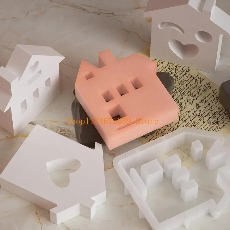 

5asd Silicone Mould for Making Heart House Gypsum Mold Resin Mold