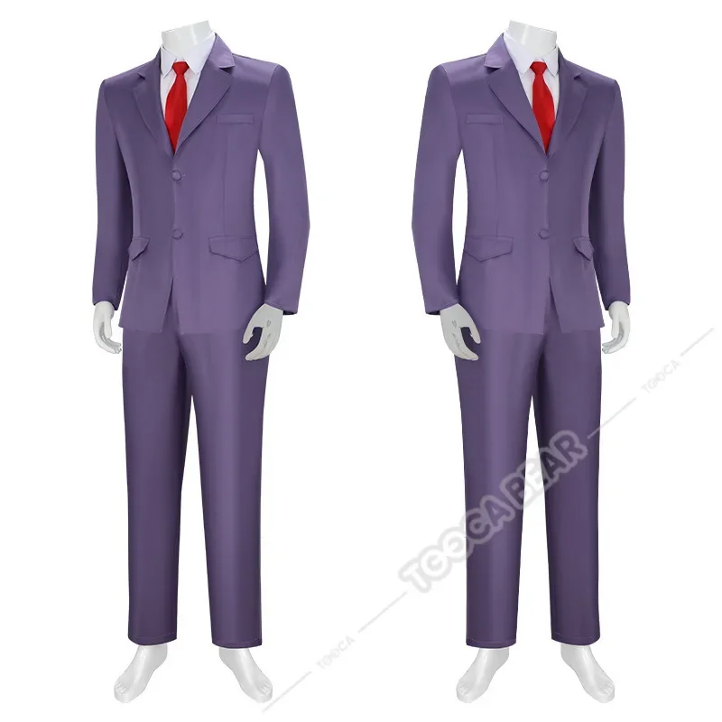 Anime 100 Kanojo Aijou Rentarou Cosplay Costume Wig Purple School Uniform Suit Tie Pants Hakari Hanazono Halloween Party Men