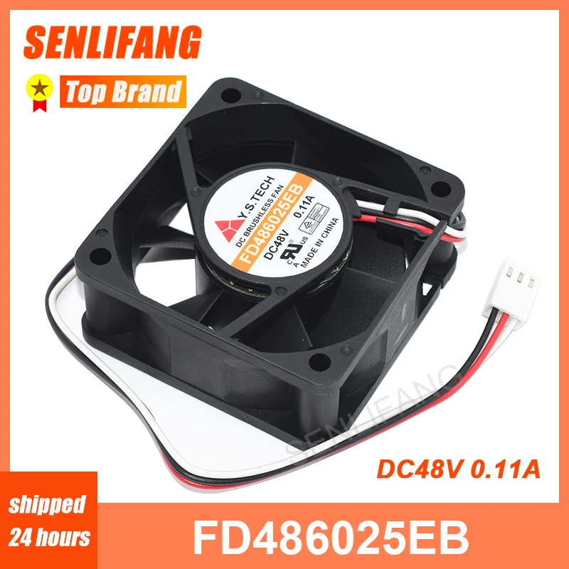 

New For Y.S.TECH FD486025EB DC48V 0.11A 6025 6CM 60mm 60x60x25MM 3Lines Cooling Fan