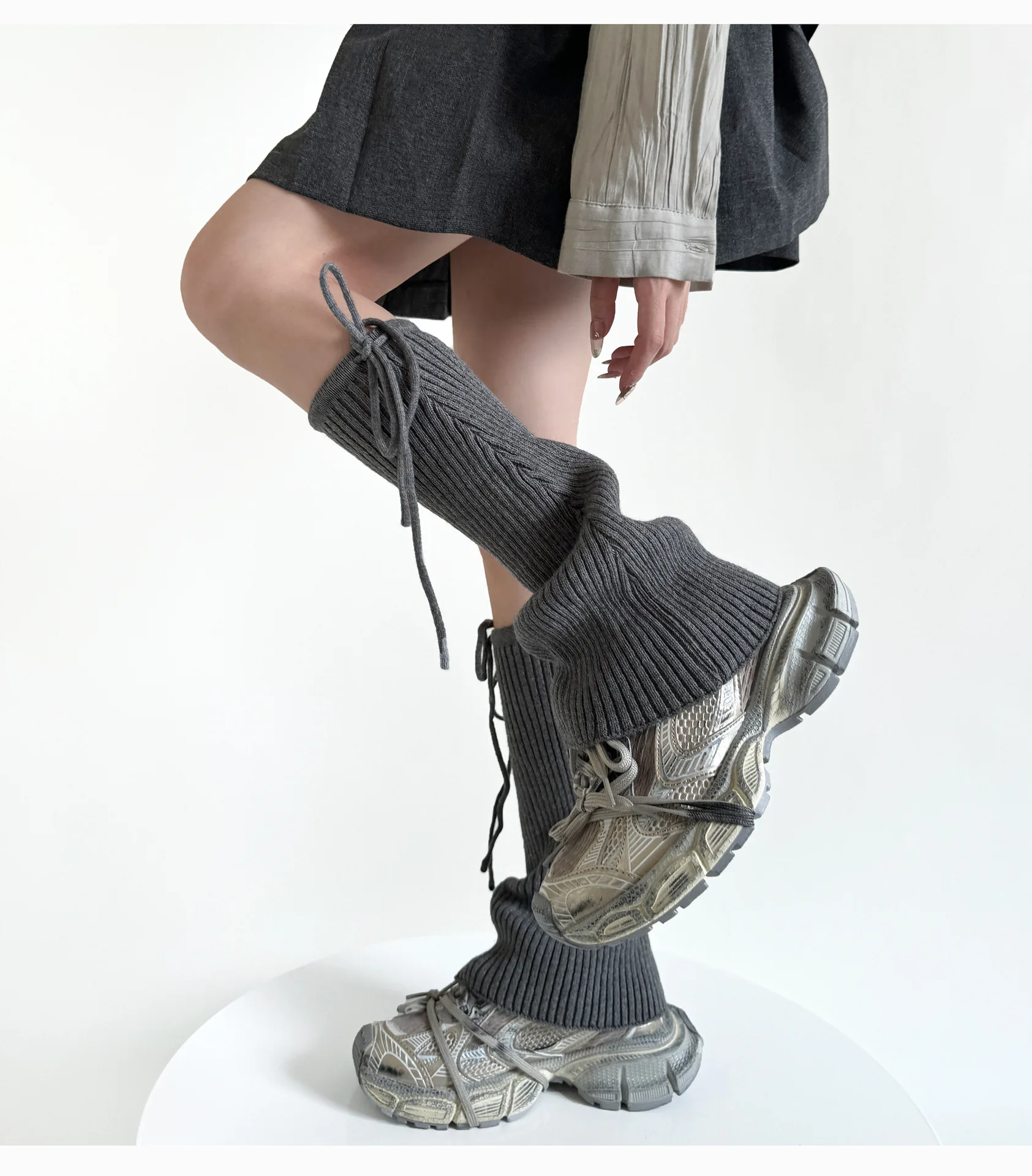 High-quality Leg Warmers Lolita Girl Loose Socks Women's Versatile Elephant Socks Strap Design Micro Flared Pile Leg Cover