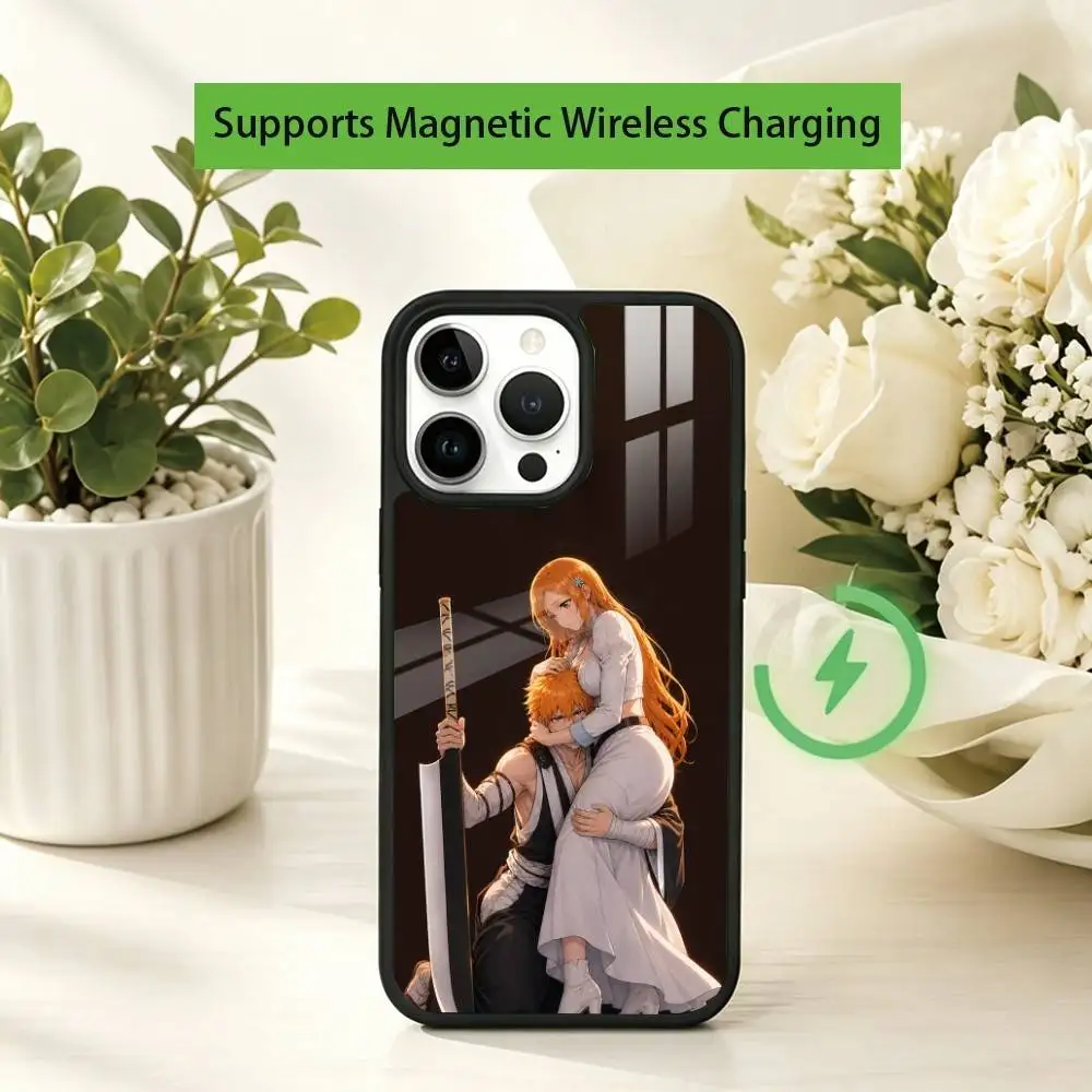 A-Anime B-Bleach Phone Case For iPhone17,16,15,14,13,12,11 Plus,Pro Compatible with magnetic wireless charging