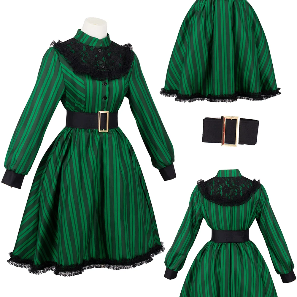 فيلم قصر مسكون خادمة تأثيري الخيال الملابس النساء زي تمويه هالوين الكبار الإناث فانتازيا ملابس الحفلات