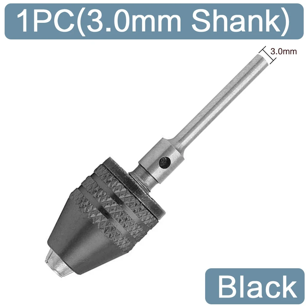 STONEGO 1PC Drill Chuck Keyless 0.3-3.4mm Adapter Power Drill Bit Converter Chuck 2.35mm/3.0mm Round Shank