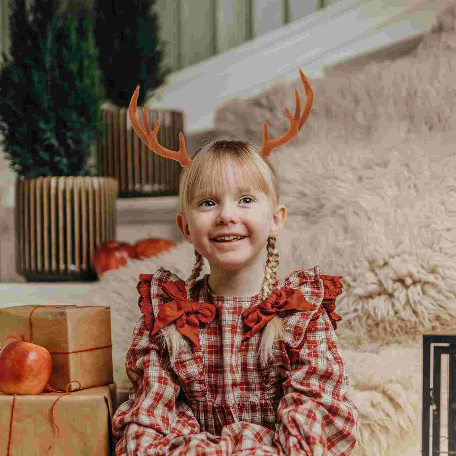 1 Pair Artificial Deer Antlers Christmas Antlers Xmas Antlers DIY Headpiece Accessories headband making kit