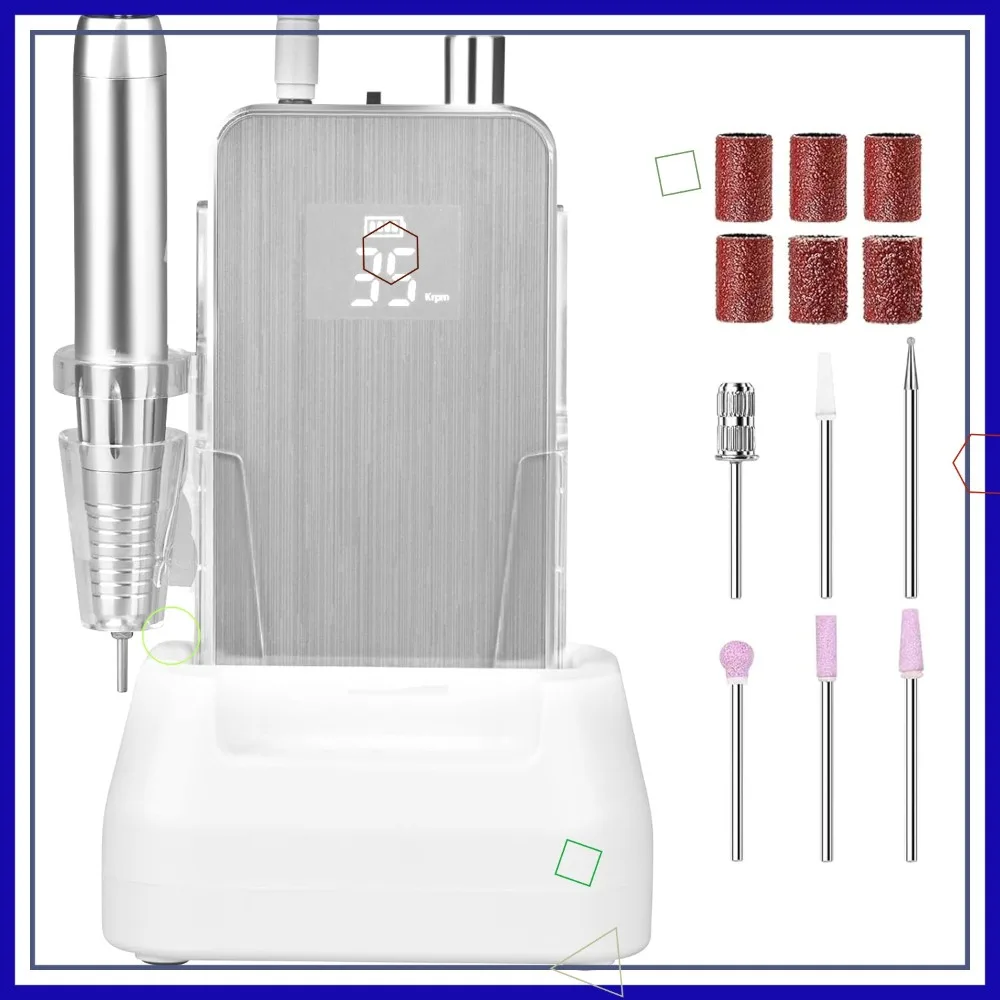 

Профессиональная машинка для маникюра и педикюра, 2-в-1, беспроводная, перезаряжаемая, для акриловых и гелевых ногтей, для салонов и домашнего использования