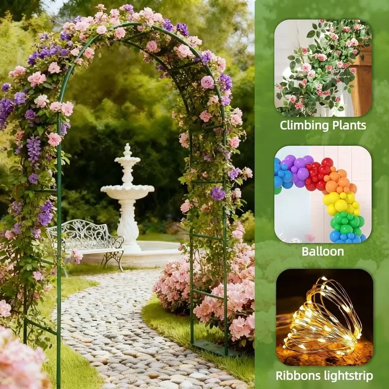 Modern Eco-Friendly Outdoor Yard Fence & Garden Plant Support Trellis Metal Arch Arbors for Climbing Plants