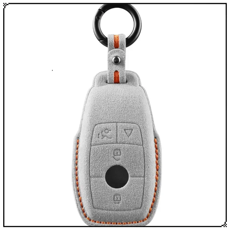 

For Mercedes-Benz A-Class C-Class GLE/GLC/GLA Key Case Alcantara Flip Fur Three-dimensional Key Case Keychain Auto Supplies