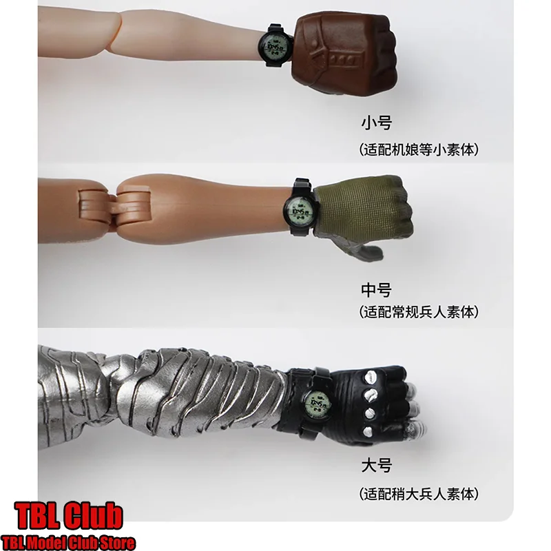S/M/L حجم 1/12 مقياس الذكور ملحق صغير اللعب الزخرفية ساعة سوداء لا يمكن أن تعمل ل 6 بوصة عمل الشكل الجندي المشهد الدعائم