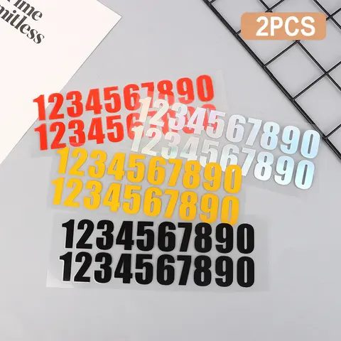 Car Reflective 0-9 Numbers Sticker Temporary Parking Phone Remarks Car Sticker