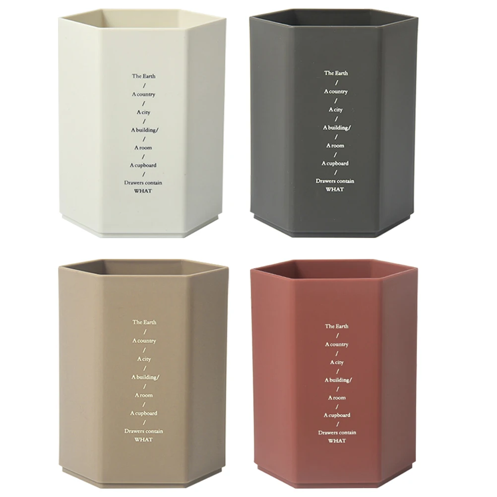 

4pcs Hexagonal Pen Holder Organizer for Pencils Pens Markers Storage Classroom Home Office Plastic Desktop Container