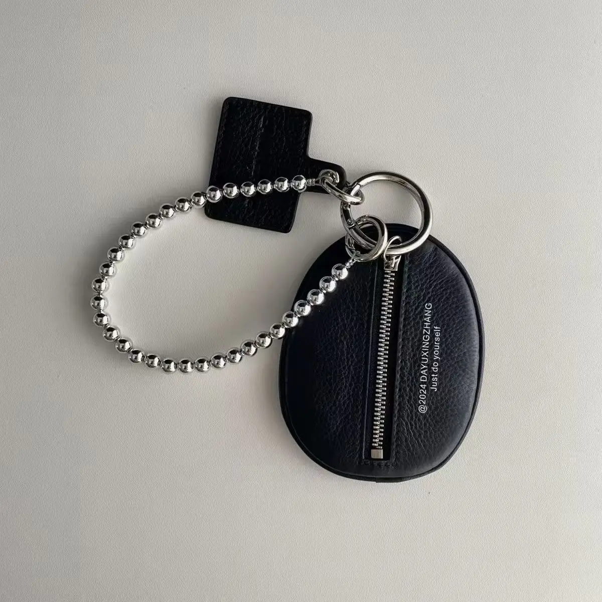 2024 New Fashionable Bag Pendant Accessories Black Leather Texture Key case High-Grade Gift Keychain