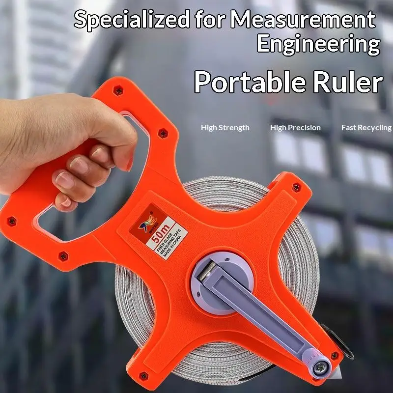 Open Measuring Tape 1Pcs Thickened Waterproof Hand Measure Tool 30m 50m 100m for Outdoor Landscaping Farm Measurement Work