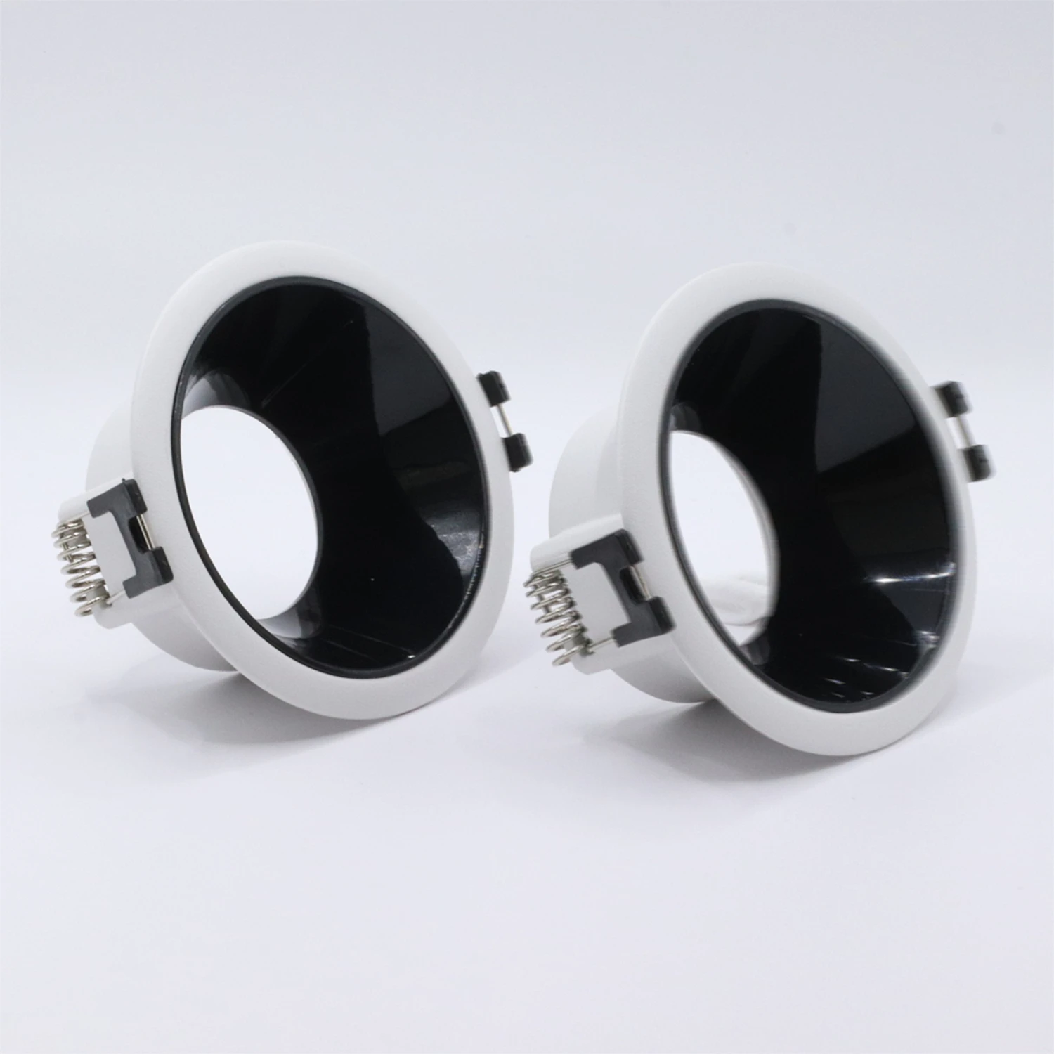 

2Pcs White-Black Round LED Recessed Ceiling Frame Round Dia90mm GU10 MR16 Down Light Cut Hole 80mm LED Spotlight Fitting Fixture