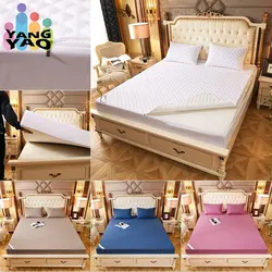 Thicken Quilted Sheets With Zipper Mattress Cover, Six-sided Full Dust Cover Queen/King/Twin Custom Size Bedspread 160x200