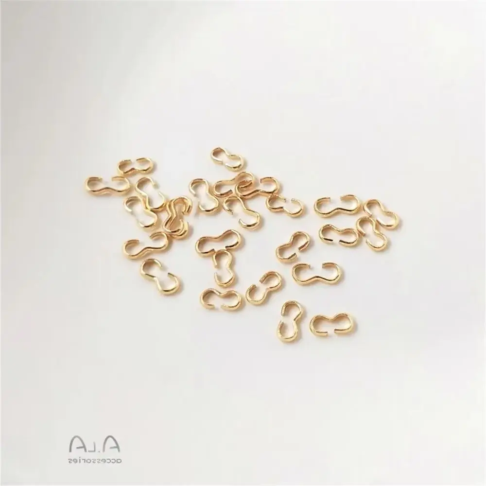 

14K plated gold Open 8 button 3 button DIY handmade jewelry earrings bracelet necklace connecting accessories