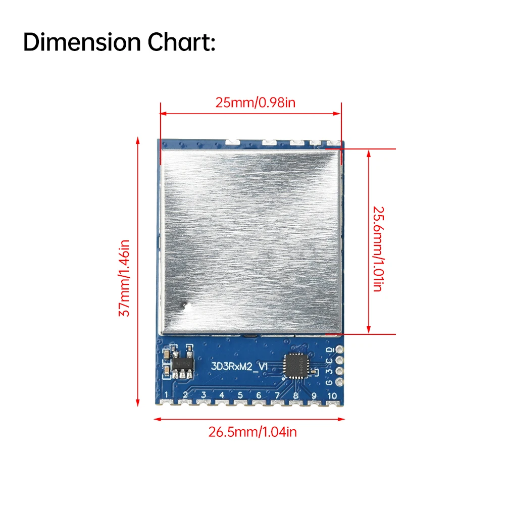 3310-3495MHz 3D3RxM2 3.3G FPV VRX Module 16 Channels Analog Wireless FPV Audio Video Transmission Receiver Module -95dBm