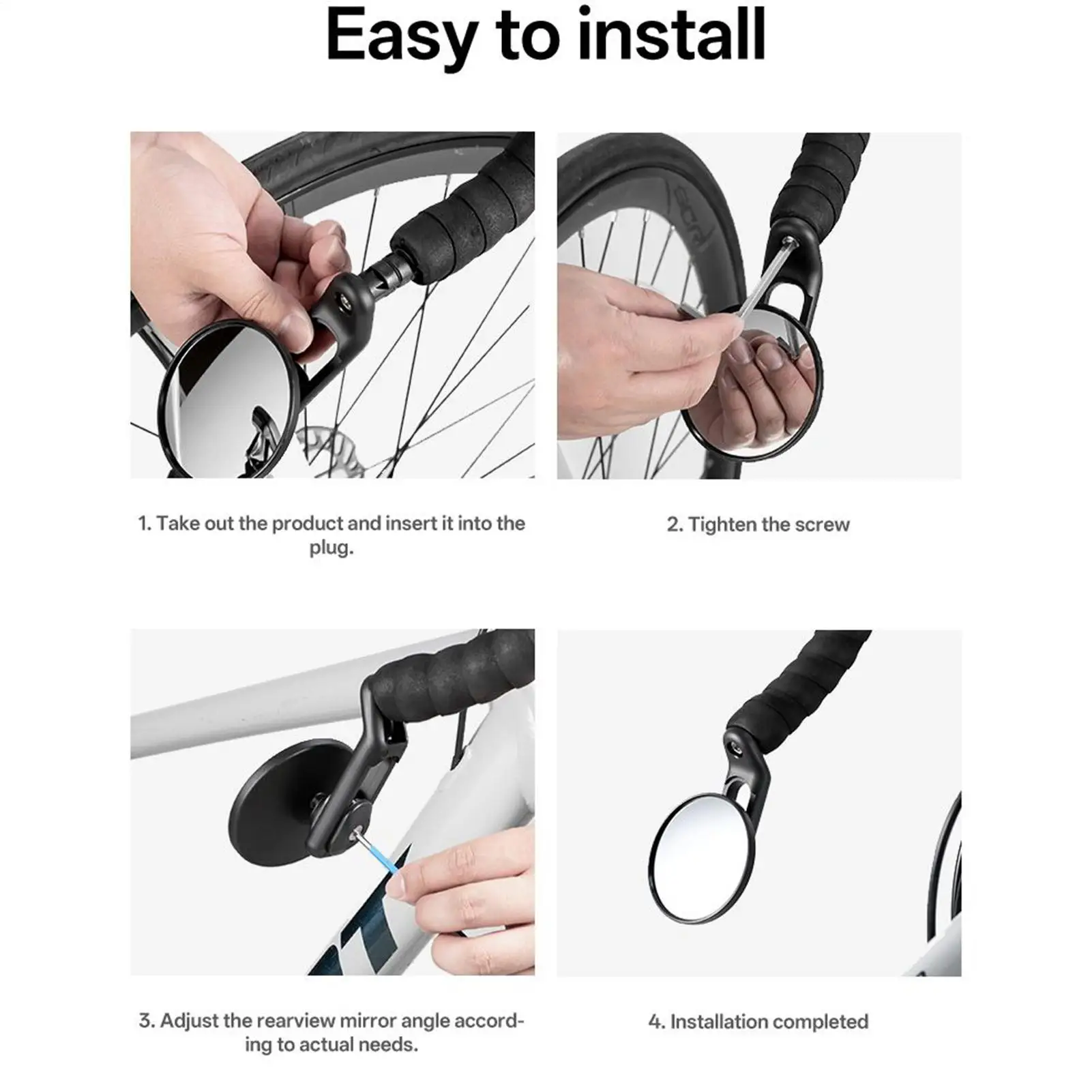 

Bike Rear View Mirror Adjustable 360 Degree Rotatable Universal Lens Road Bike Mirror For Cycling Road Motorcycle Mountain