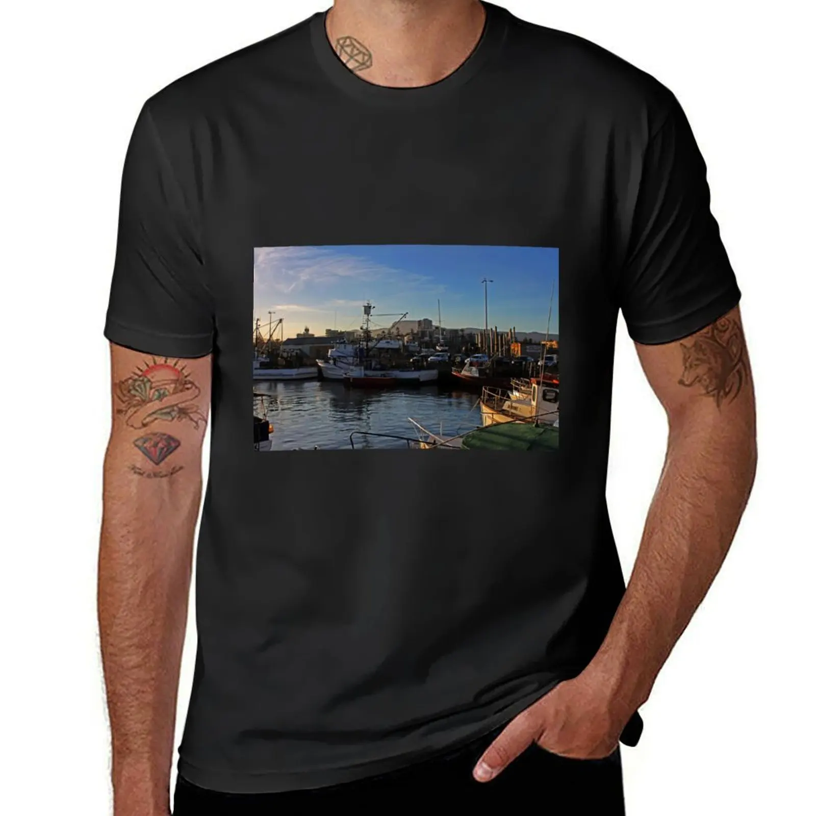 Wollongong Harbour At Dusk T-Shirt animal prinfor boys hippie clothes aesthetic clothes oversizeds mens clothing