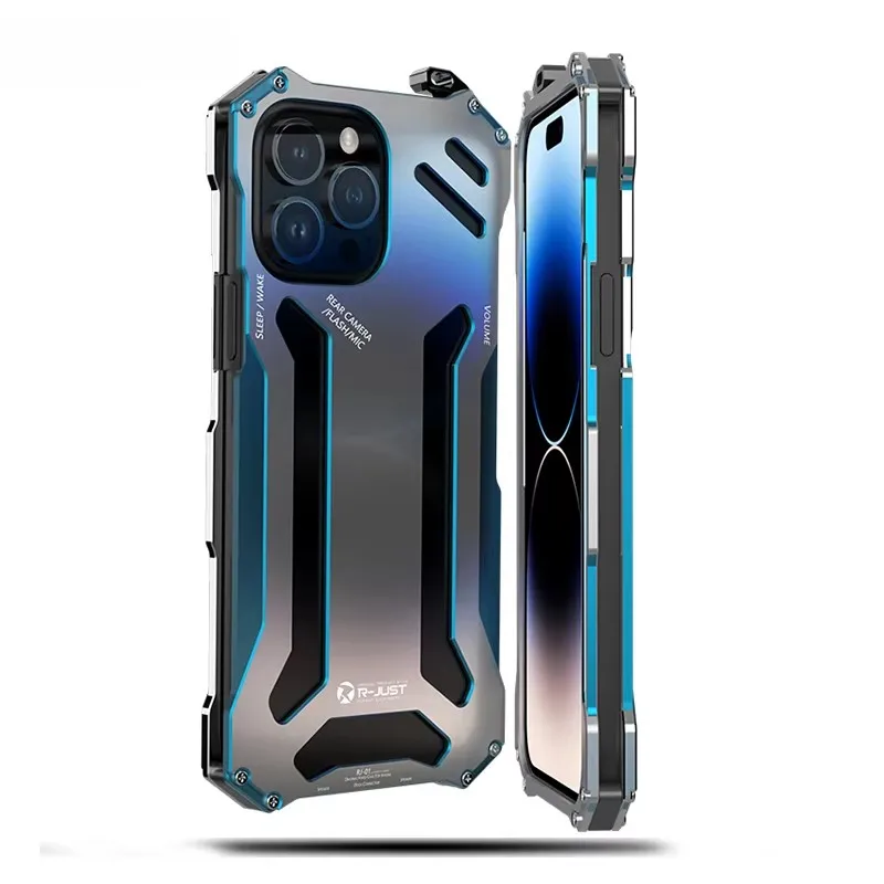 

Heavy Duty Metal Case For IPhone 13 14 15 Pro Max Plus Shockproof Aluminum Phone Cover For IPhon 11 12 Pro Max XS XR Hard Cover