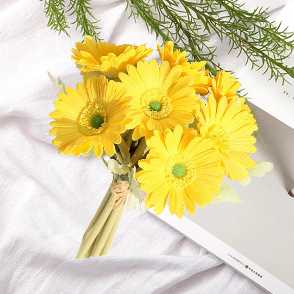 

Artificial African Daisy Flowers Elegant Shape Decorations for Wedding Home Office Parties Simulation Adornment Perfect Bride