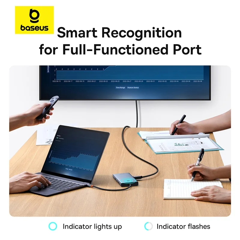 Baseus 13-w-1 USB C HUB z 2*HDMI, 1*DP 4K@60Hz, 1*VGA, adapter USB 3.2 z czterema wyjściami ekranowymi, RJ45, SD, TF, 3.5mm, PD 100W, hub Type C — zdjęcie produktu 4