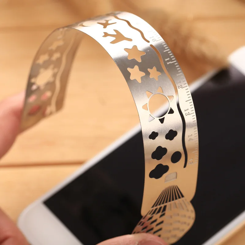 Multifunctional Stainless Steel Ruler Hollow Bookmark 2 in 1 Creative Art Style Metal Tab Bookmark Office Stationery Supplies