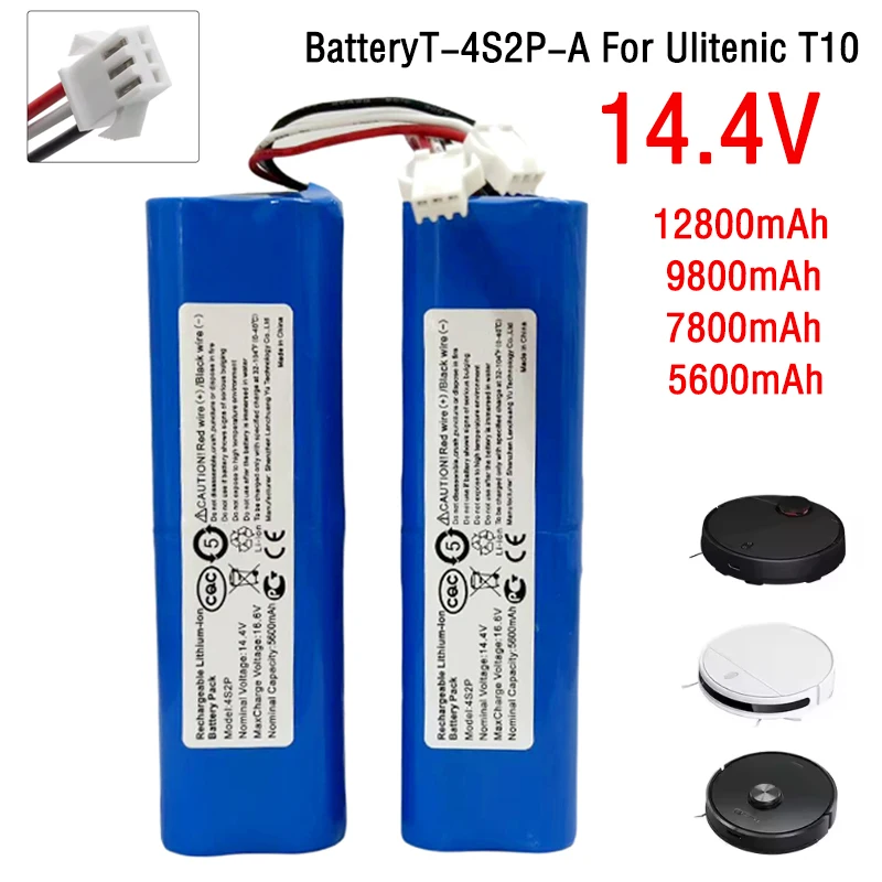

Brand New 12800mAh 14.4V Rechargeable 18650 Lithium-ion Battery Pack T-4S2P-A for Ultenic T10 Robot Vacuum Cleaner Battery