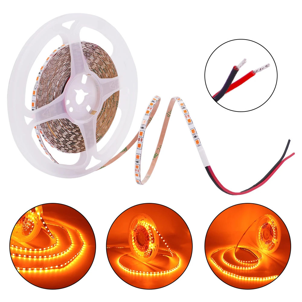 4MM LED Strip 5m 12V 2835 120Leds/m Flexible LED Tape Ribbon White/Warm White/Natural White/Orange LED Lights Room Decor