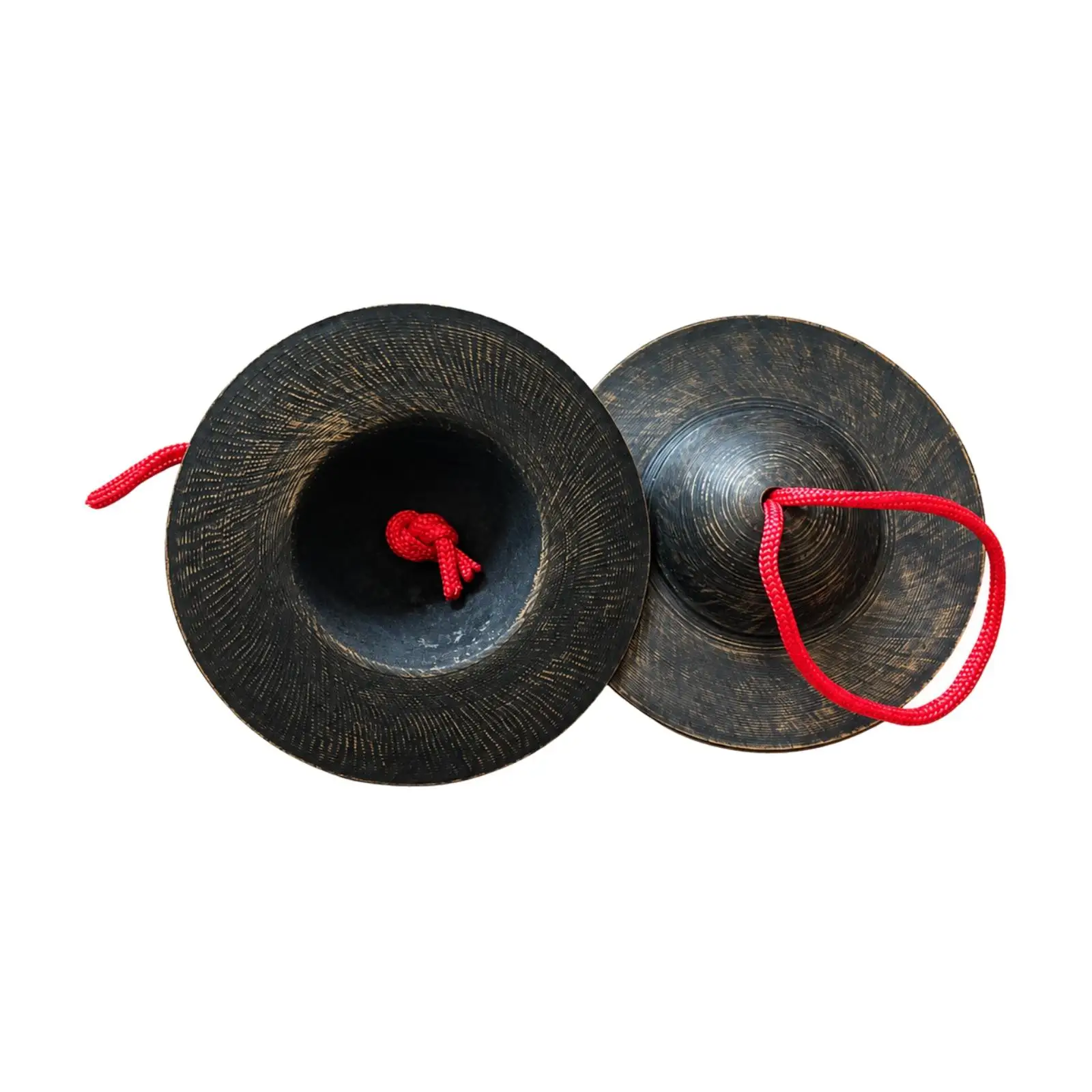 Chinese Hand Cymbal Crisp Chime Hand Percussion Cymbal with Cord Handle Bossed Bronze Cymbals Impact Resistant