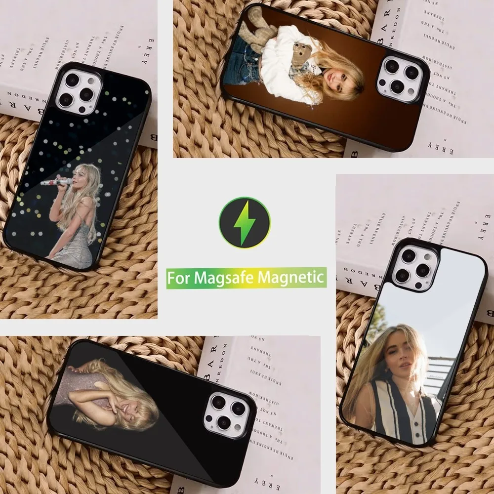 S-Sabrina C-Carpenter  Phone Case Case for iPhone 15,14,13,12,11,Pro,Max,Plus Mini Magsafe Magnetic Wireless Charging