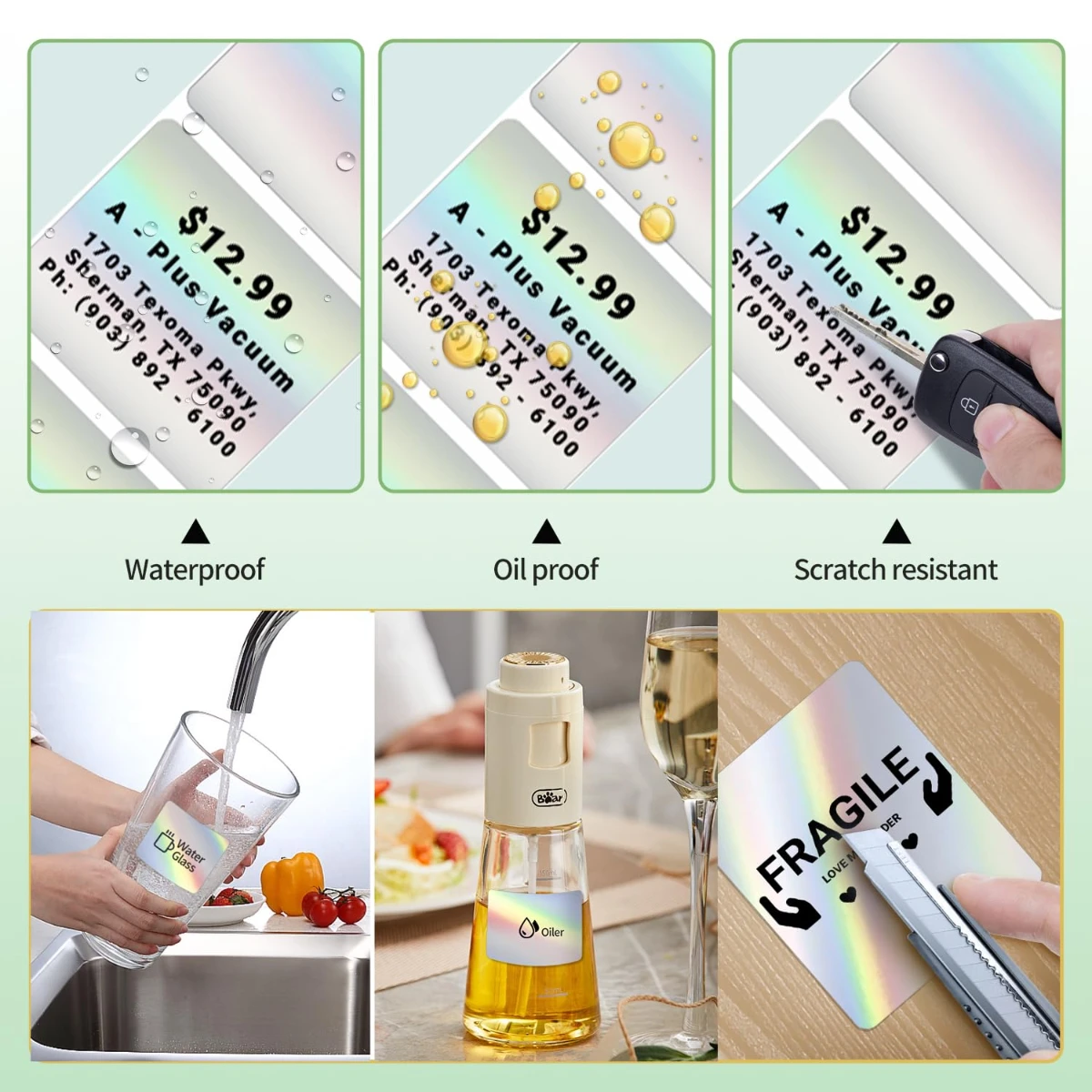 ملصقات حرارية تدريجية M110 - ملصقات لاصقة مقاس 1.57 بوصة × 1.18 بوصة (40 × 30 مم) للعنونة والرمز الباركود والبريد والشعار والملف