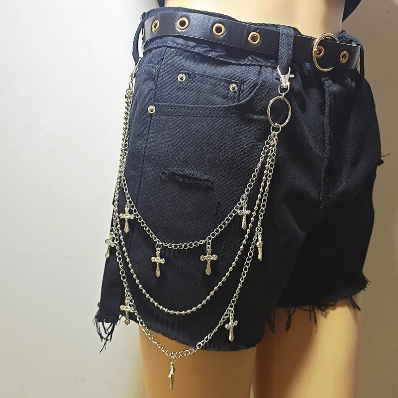 Unisex Punk Stijl Kettingen voor Broek Zware Kettingen Hip Hop Broek Jeans Ketting met Kreeft Sluitingen voor Portemonnee