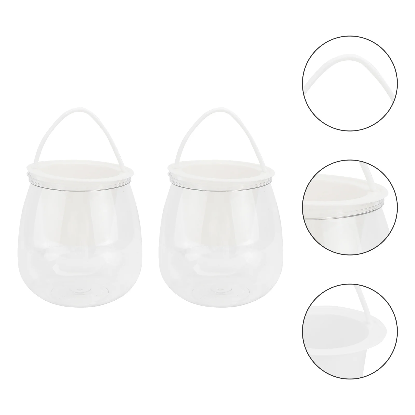 

2pcs Transparent Flower Glass Planter For Home Office Decor Succulent Container Transparency Flower Pot Bonsai Plant Pot