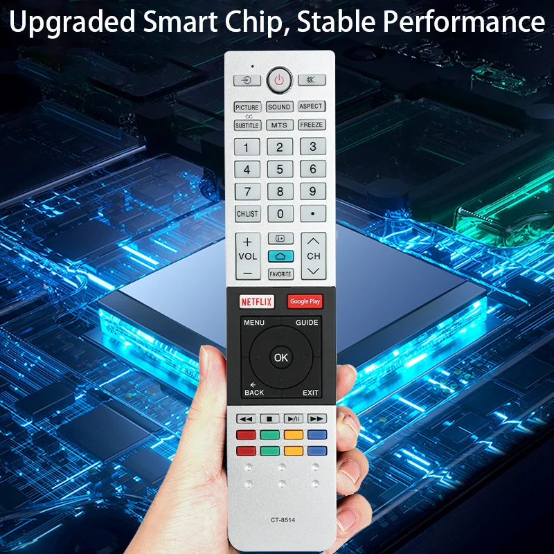 CT-8514 Remote Control Compatible With Toshiba Smart TV Replacement Controller With NETFLIX Google Play Buttons