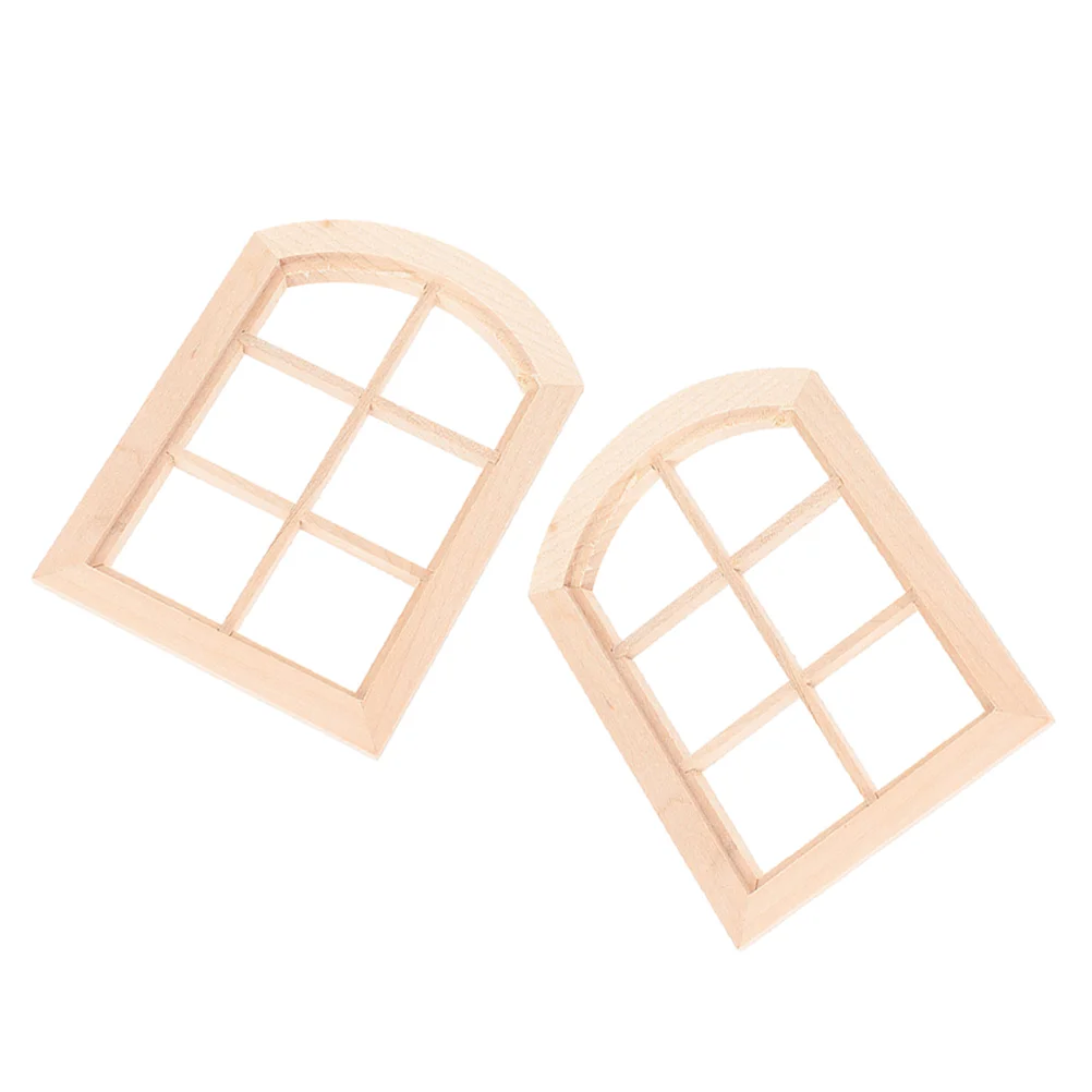 

2 Pcs House Window Frame Photo Mini Figurine Playhouse Dollhouse Furniture