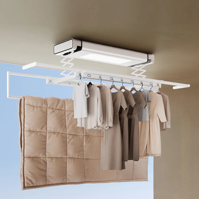 Ceiling Balcony Telescopic Clothes Drying Pole Intelligent Remote Control Automatic Lifting Drying Rack Electric Drying Rack