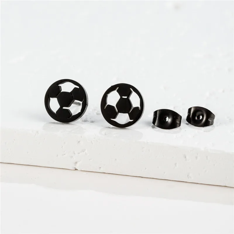 Punk Stainless Steel Earings Sports Jewelry Running Skating Skiing Yoga Earrings Girl Gymnastics Studs for Teenager Fitness Gift