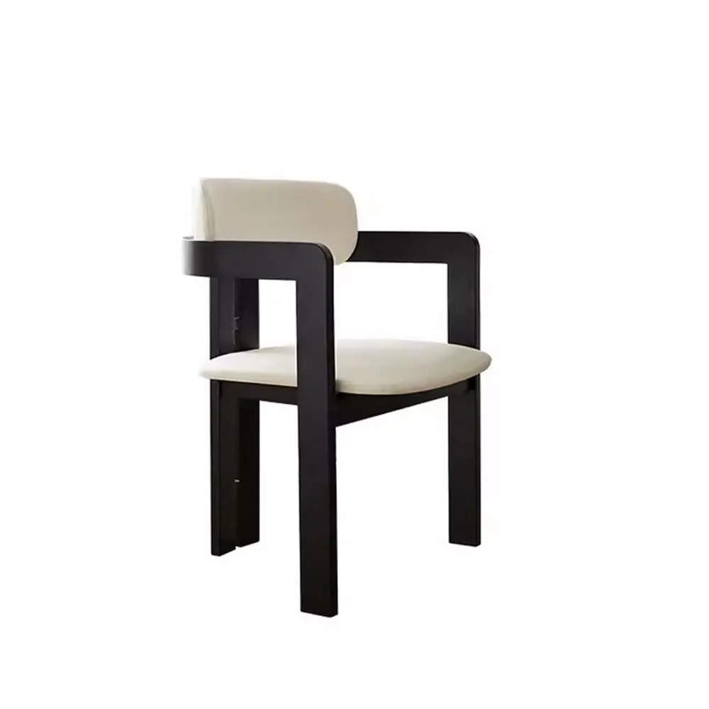Modern Dining Chair  Wood Arm Chair Base Velvet Leather Fabric Cover Dining Dinner Chairs