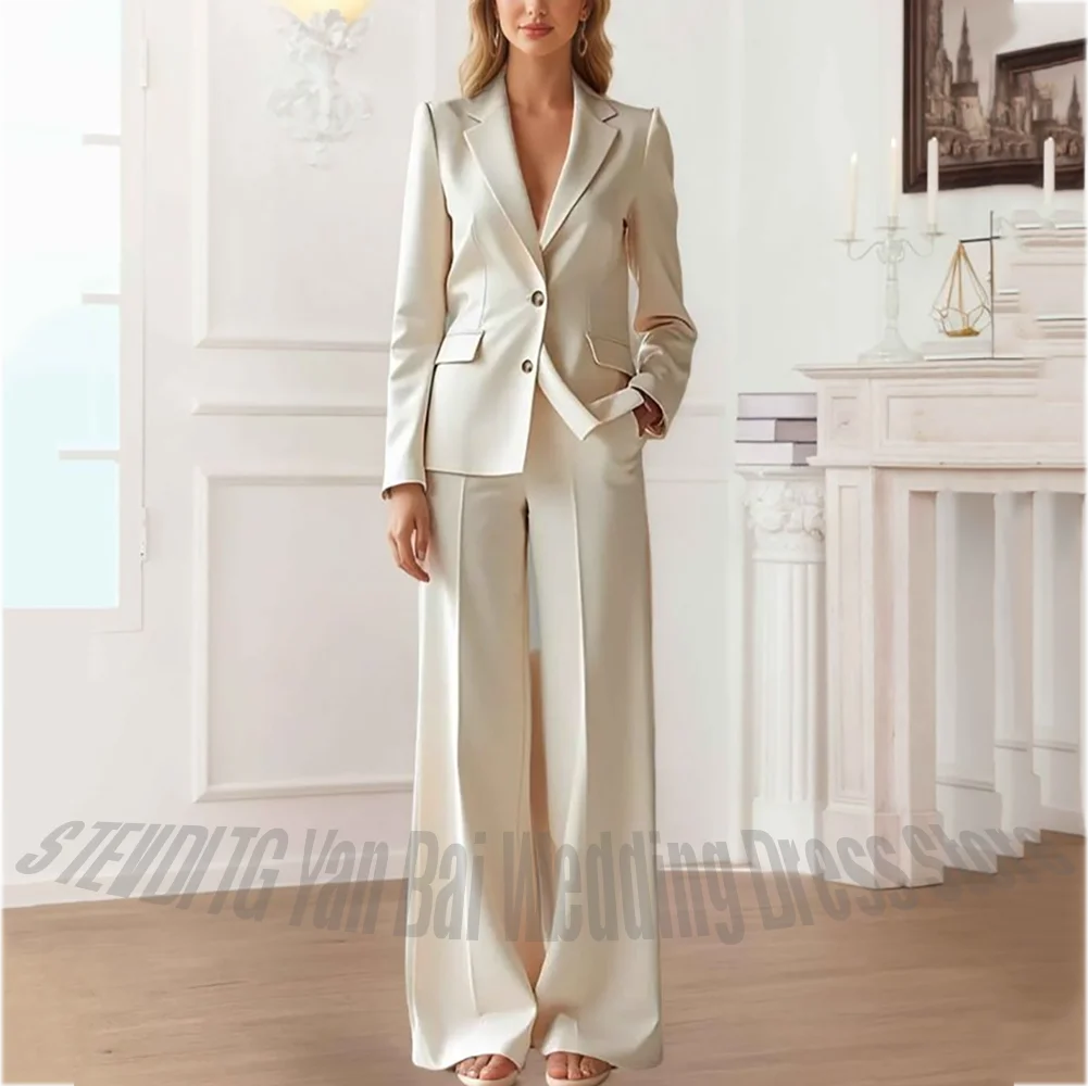 

Solid Color Casual Suit For Women Customized Two Pieces Single Breasted Back Split Elegant Outfit Office Lady Fashion Set