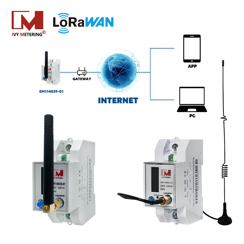 EM114039-01 Single phase loraWan EU868 frequency EU868MHz multi tariff Lorawan Electricity meter