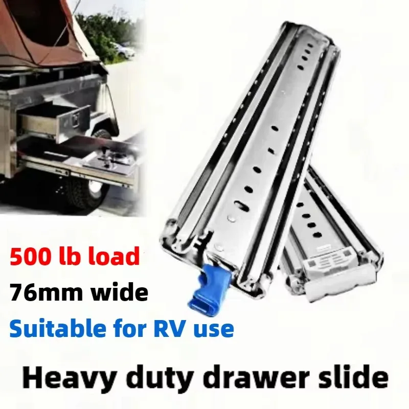 00LBS Heavy Duty Drawer Slides, With Lock/No Lock Full Extension 3-Fold Ball Bearing Guide Rail