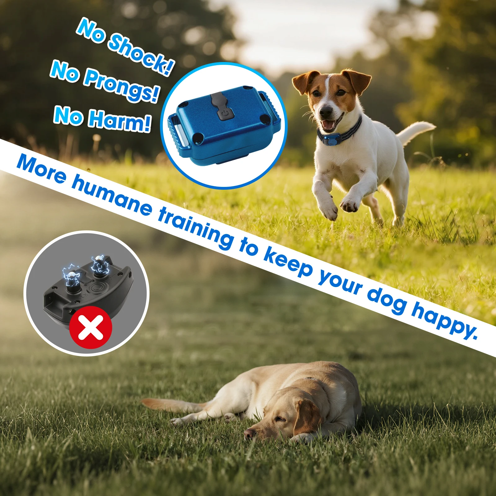 Dog Training Collar for 2 Dogs, No Shock Vibrating Dog Collar - Rechargeable Waterproof 2000FT Training Collars with Remote