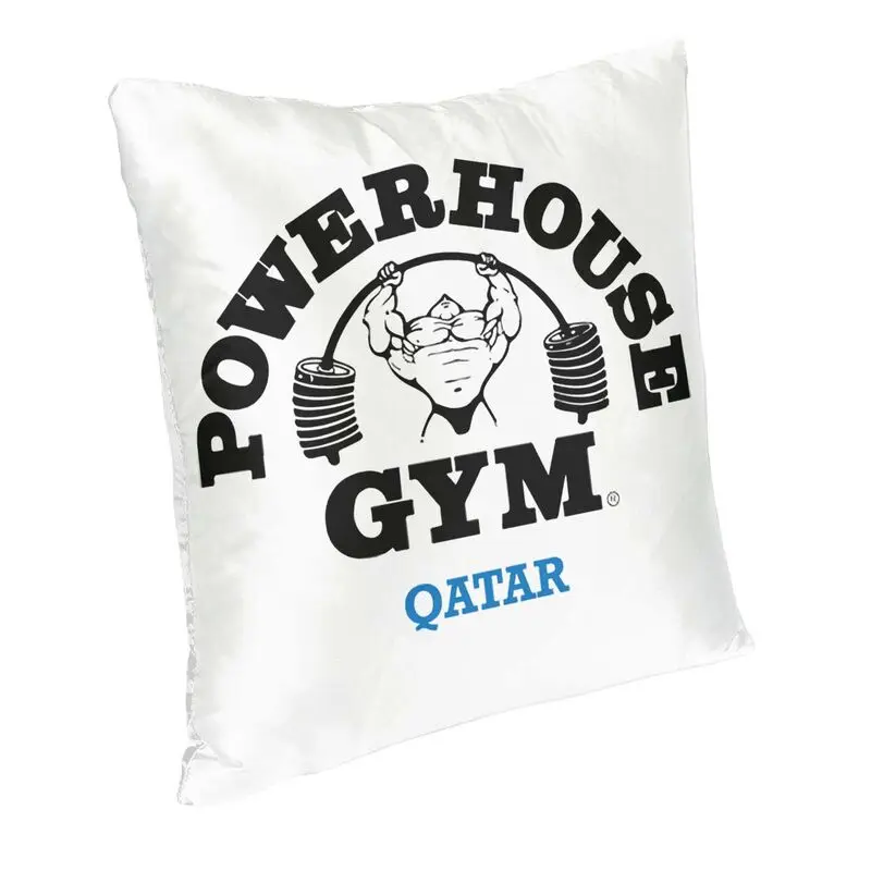 Cool Powerhouse Gym Logo Square Throw Pillow Case Home Decor 3D Double Side Print Bodybuilding Fitness Cushion Cover for Car