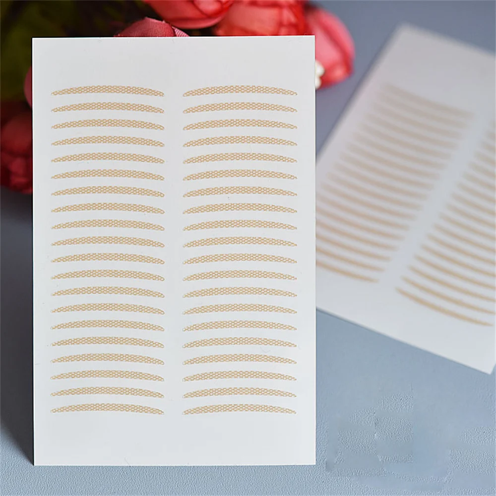 520pcs/10sheet Invisible Mesh Stickers Double Eyelid Tape Eyelid Lifting Waterproof Self Adhesive Fiber Lace Eye Makeup Sticker