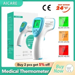 AICARE Electronic Forehead Thermometer Non-Contact Digital Infrared for Baby Adults Body Medical Fever Tool Outdoor Home