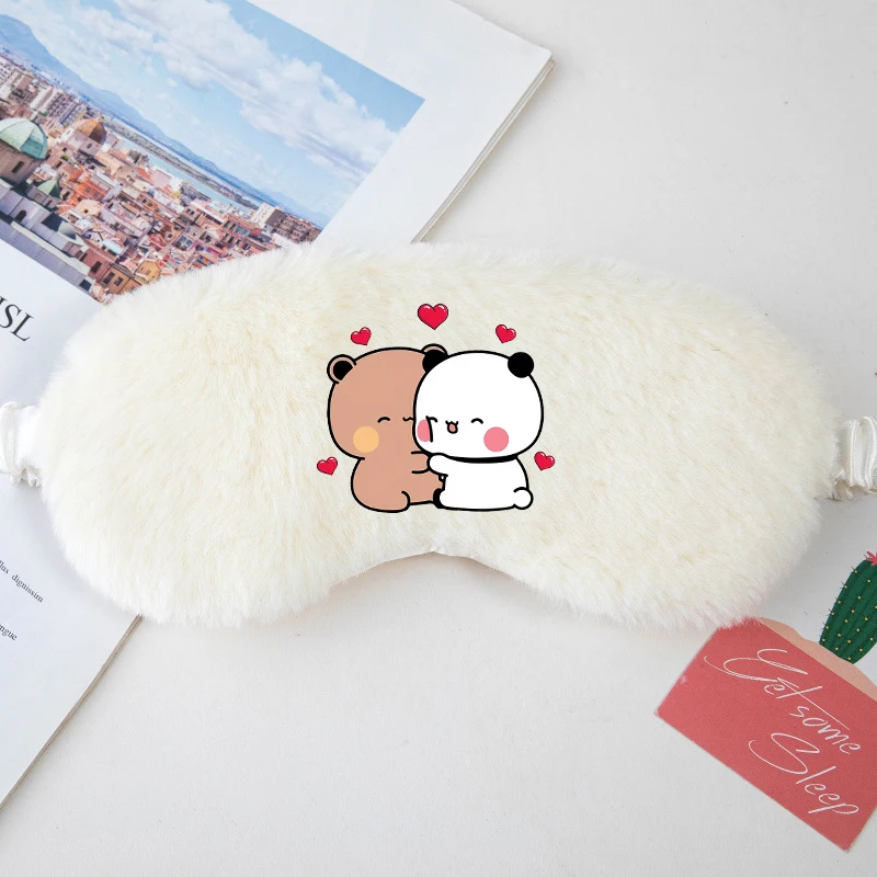 Bubu Dudu Cute Sleeping Eye Mask Blindfold Yier Bear Panda Eye Cover Mask Eyepatch Travel Home Eyes Relax Mask Eyeshade Gift New view 4