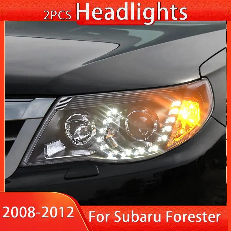 

Автомобильные фары для SUBARU Forester 2008-2012, светодиодные автомобильные фары в сборе, обновление, комплект аксессуаров для линз проектора с высокой настройкой