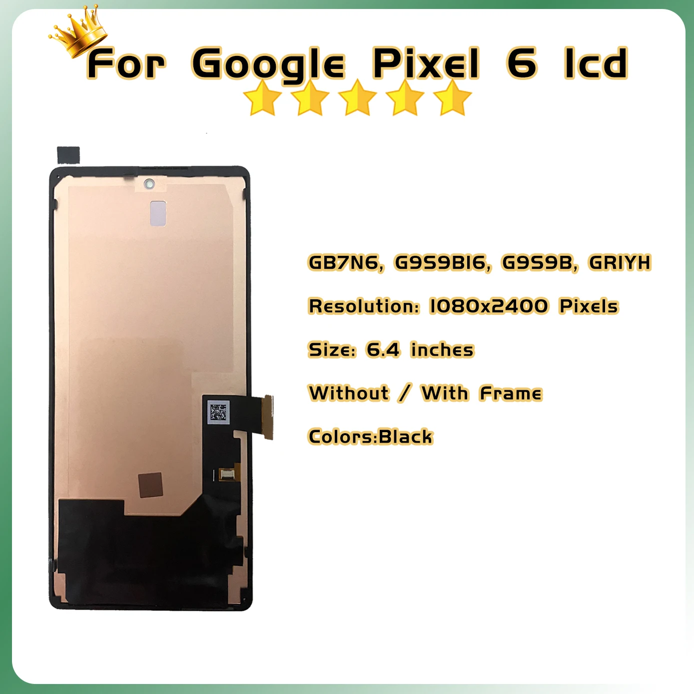 AAA Quality AMOLED For Pixel6 GB7N6 G9S9B16 LCD With Frame For Google Pixel 6 Display Touch Screen Digitizer Assembly Replacemen