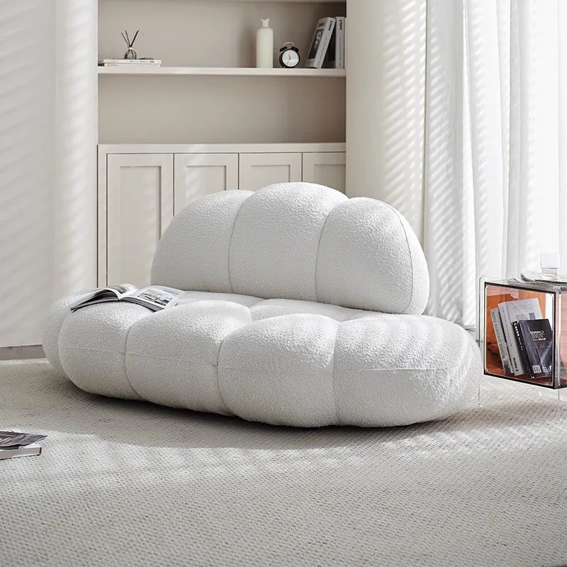 Lamb wool cream wind fabric sofa modern simple size fashionable hotel special-shaped living room cloud sofa