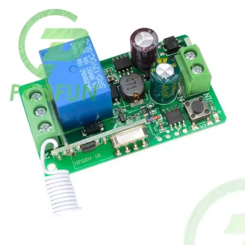 315MHZ 433MHz DC 12V 220V 10A 1CH 1 Way Ch Channel Wireless RF Remote Control Board Transmitter Receiver Relay Switch Module